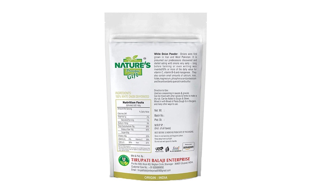 Nature's Gift White Onion Powder    Pack  500 grams